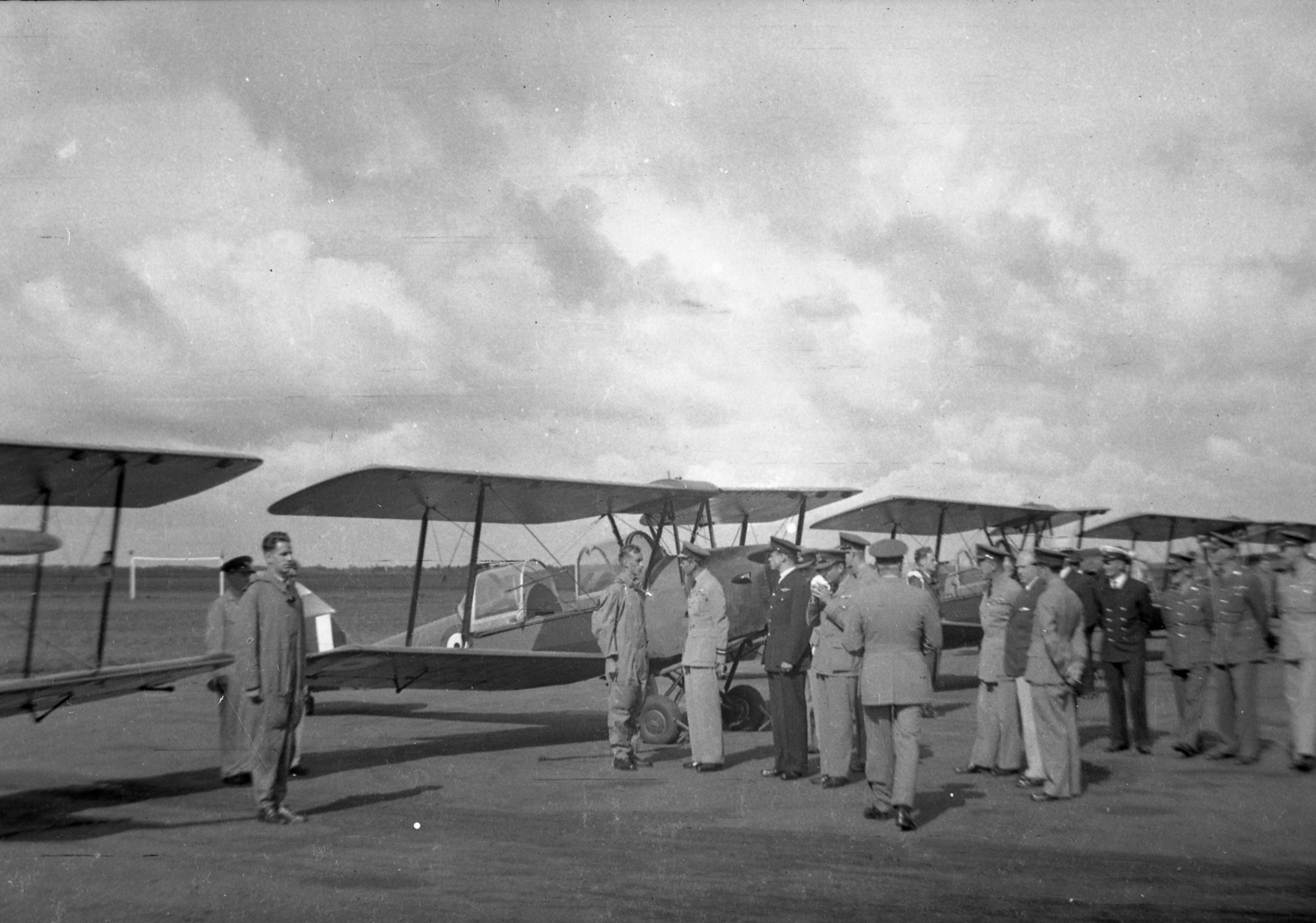 Frank Sorensen talking to the Duke of Kent, Prince George, Air Commodore, RAF Training Command at E.F.S.T., Fort William August 1941 - from negative
